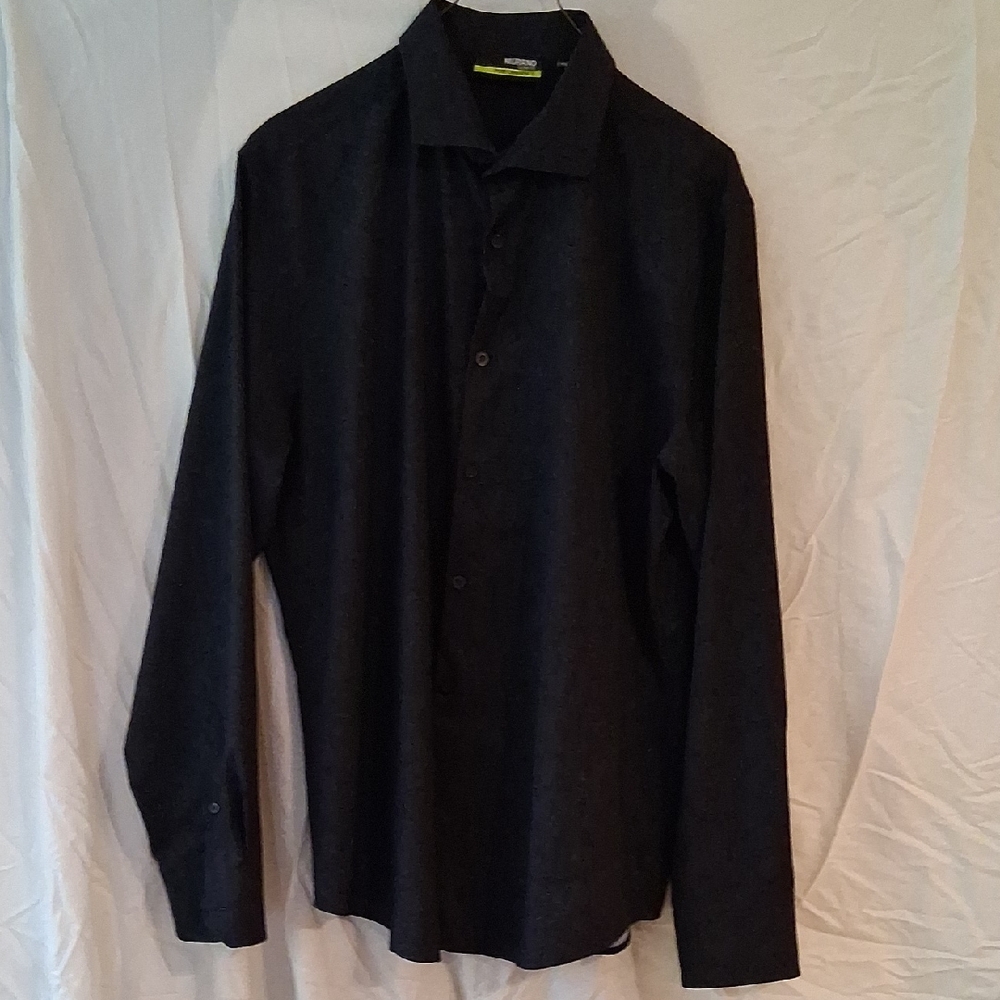 Murano Men's Black Casual Button Down Shirt